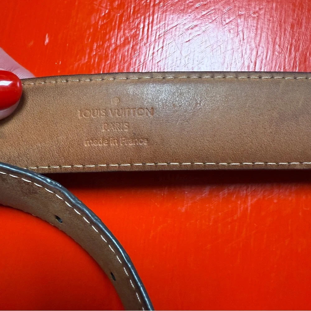 LOUIS VUITTON CURVED BELT SIZE 90 dust bag and box added extra hole